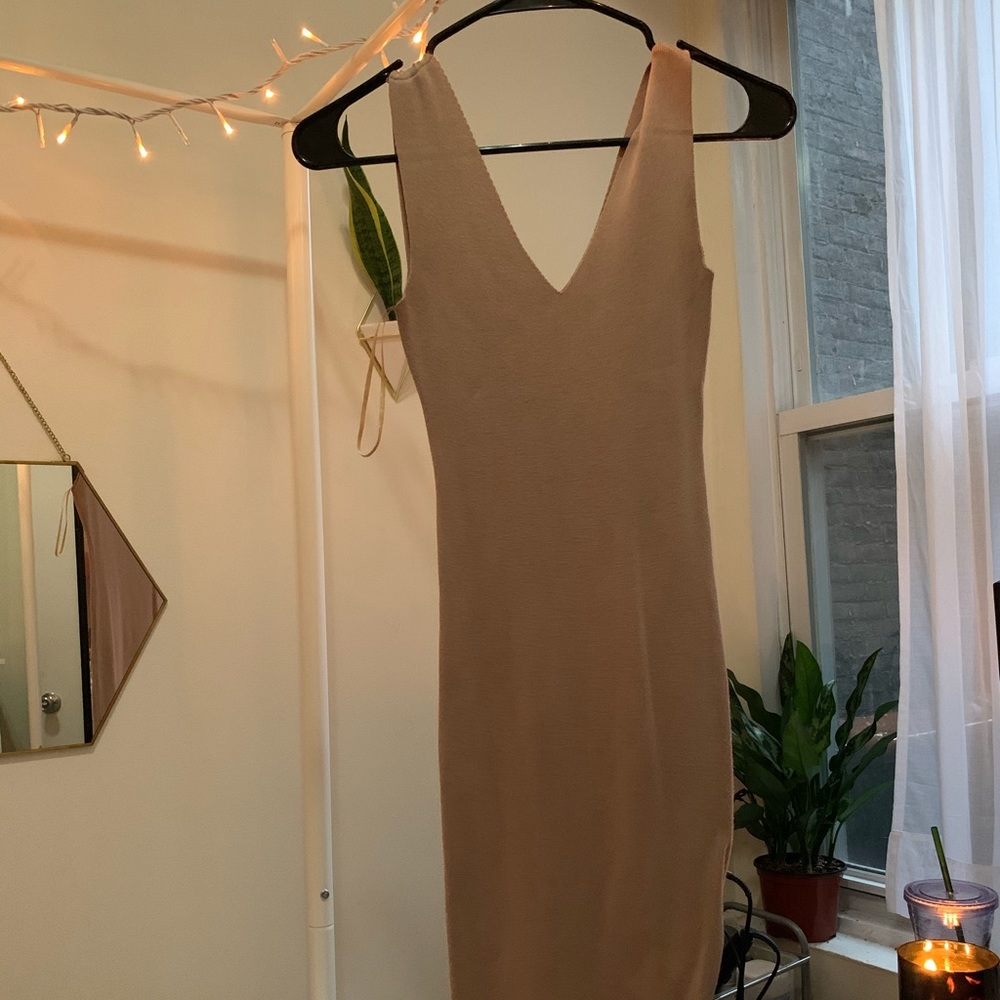 Tan Midi Dress